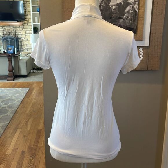 Talbots White V Neck Short Sleeve Top - Picture 3 of 5